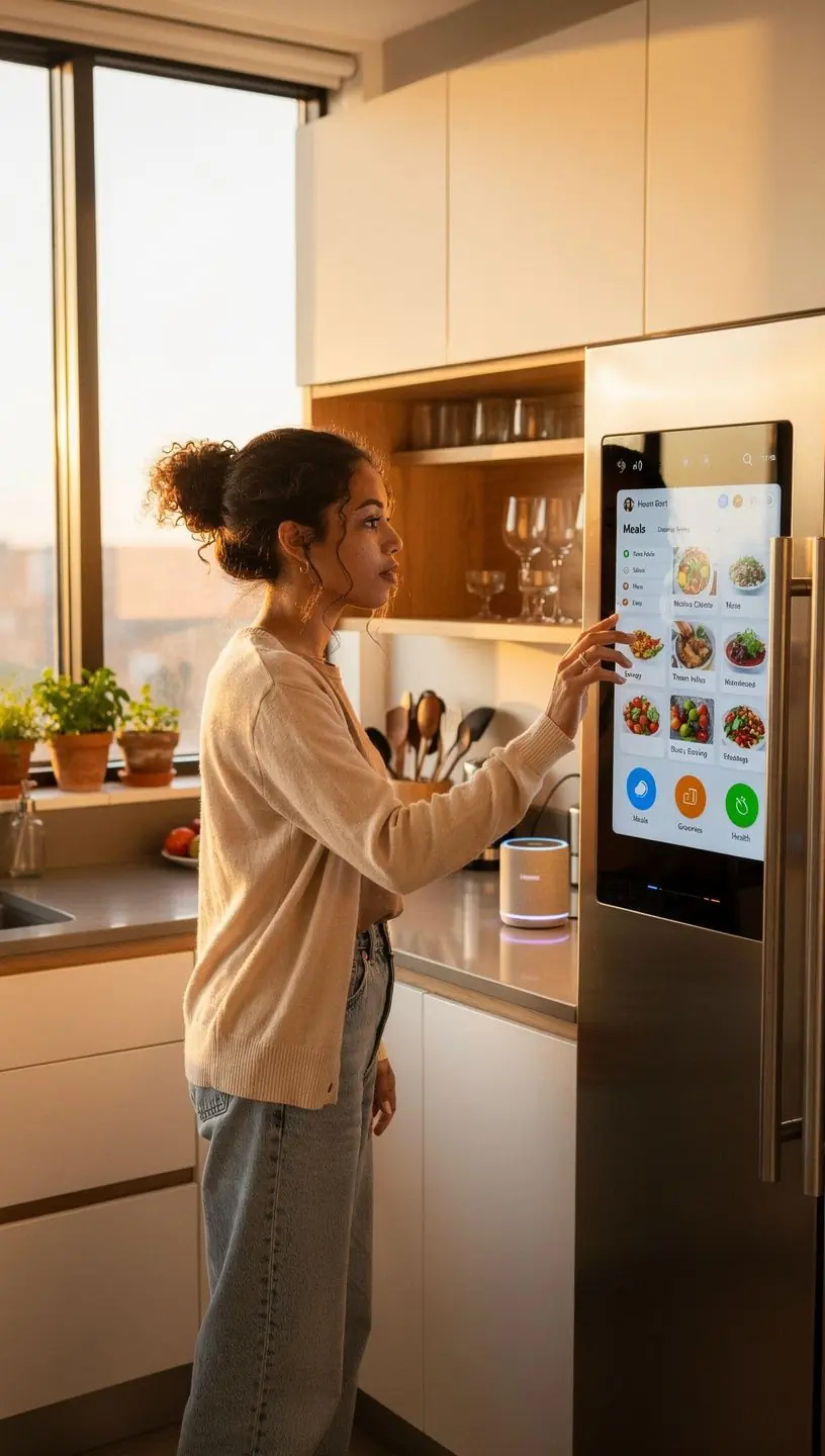 Family enjoying a comfortable living room environment managed through smart technology